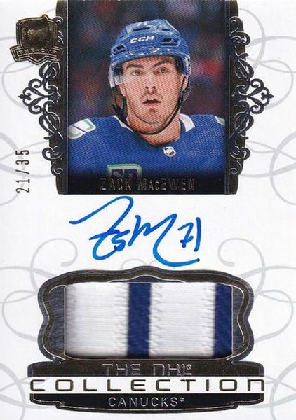 AUTO RC patch karta ZACK MacEWEN 20-21 UD The CUP The NHL Collection /35